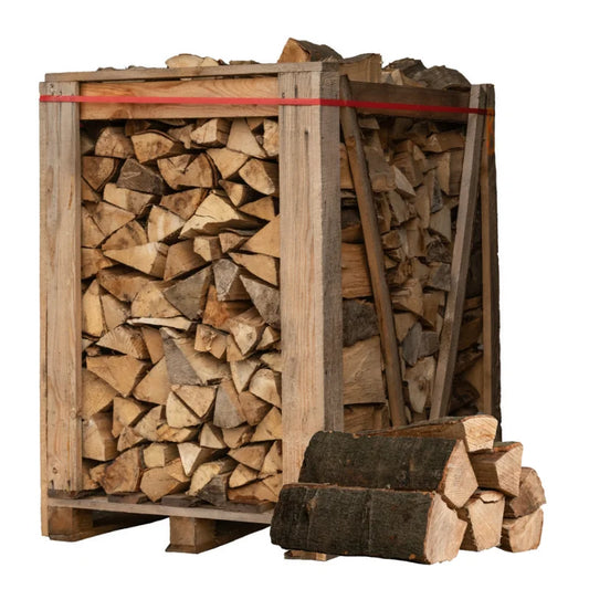 4 x Paletten (2 x Weißeiche + 2 x Buche/Hainbuche) – 40cm-Scheite
