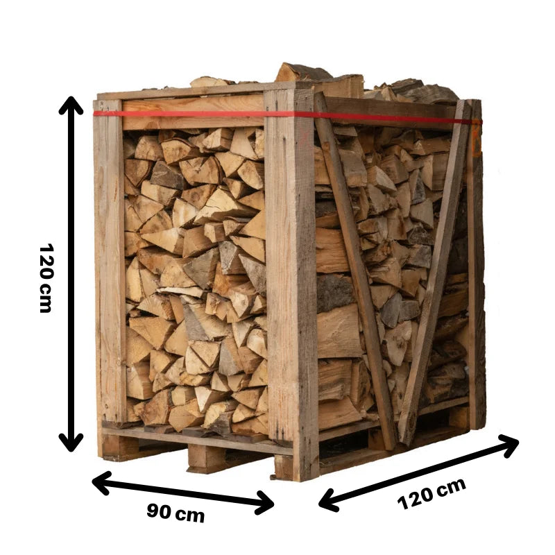 4 x Paletten (2 x Weißeiche + 2 x Buche/Hainbuche) – 40cm-Scheite